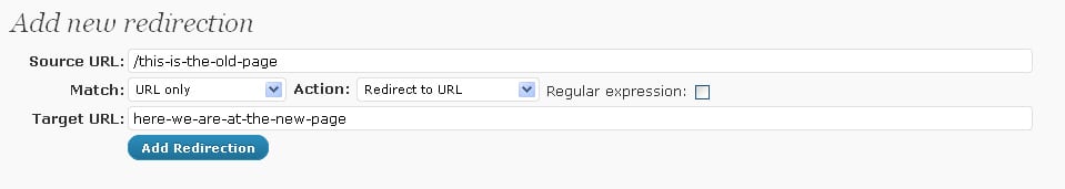 WordPress-Redirection